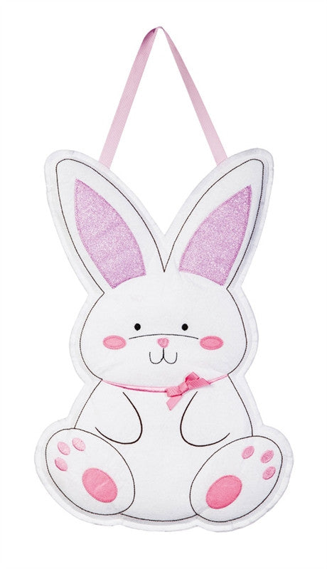 DÉCORATION DE PORTE LAPIN DE PÂQUES EN FEUTRE